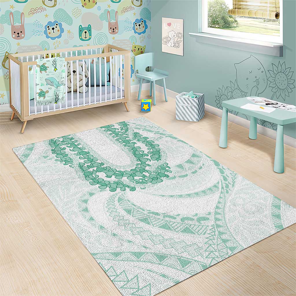 Aloha Lei Onaona Area Rug Sage Green Hawaiian Tribal Pattern