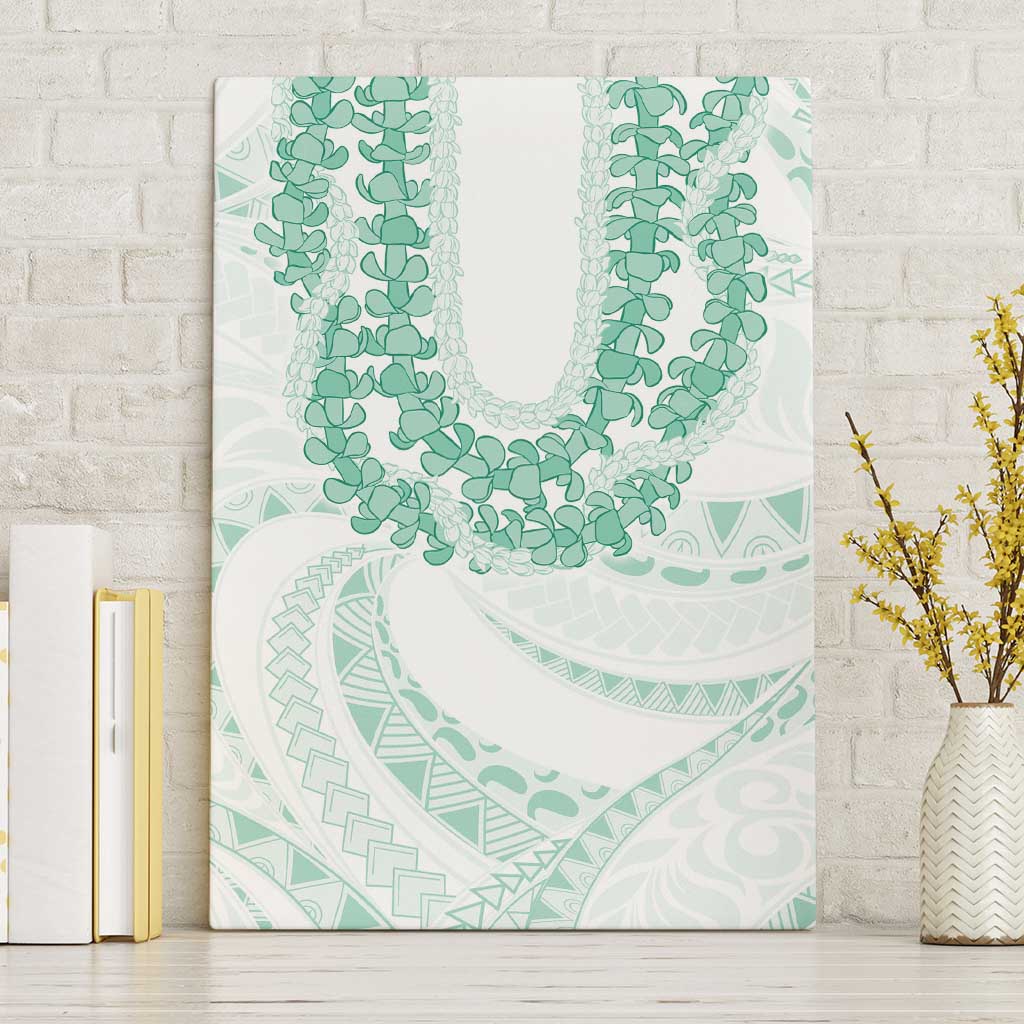 Aloha Lei Onaona Canvas Wall Art Sage Green Hawaiian Tribal Pattern