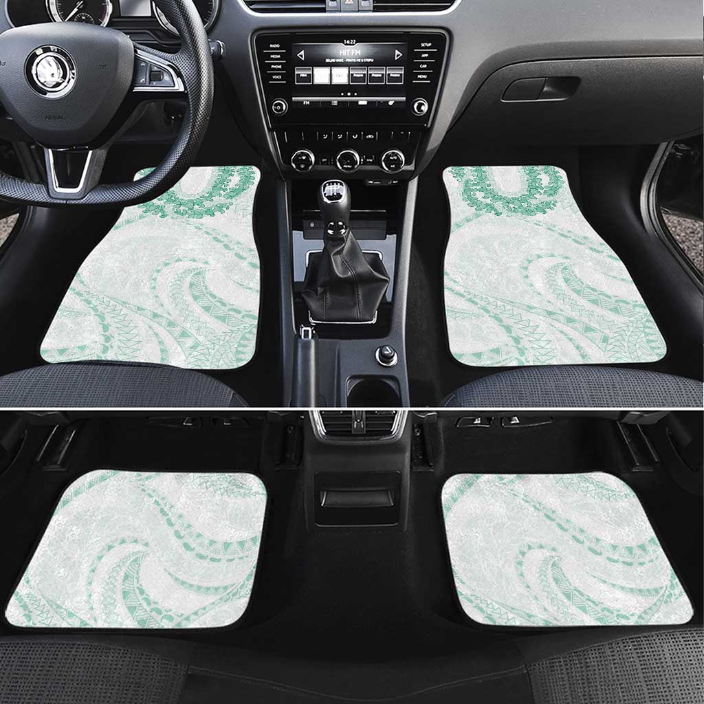 Aloha Lei Onaona Car Mats Sage Green Hawaiian Tribal Pattern