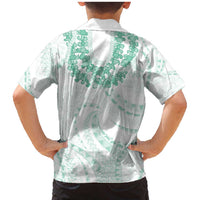 Aloha Lei Onaona Family Matching Mermaid Dress and Hawaiian Shirt Sage Green Hawaiian Tribal Pattern LT9 - Polynesian Pride