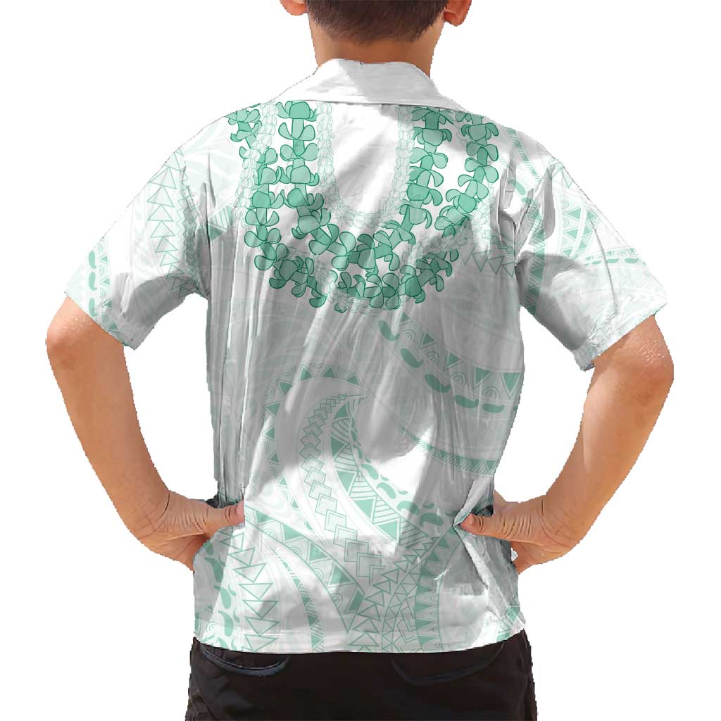 Aloha Lei Onaona Family Matching Puletasi and Hawaiian Shirt Sage Green Hawaiian Tribal Pattern
