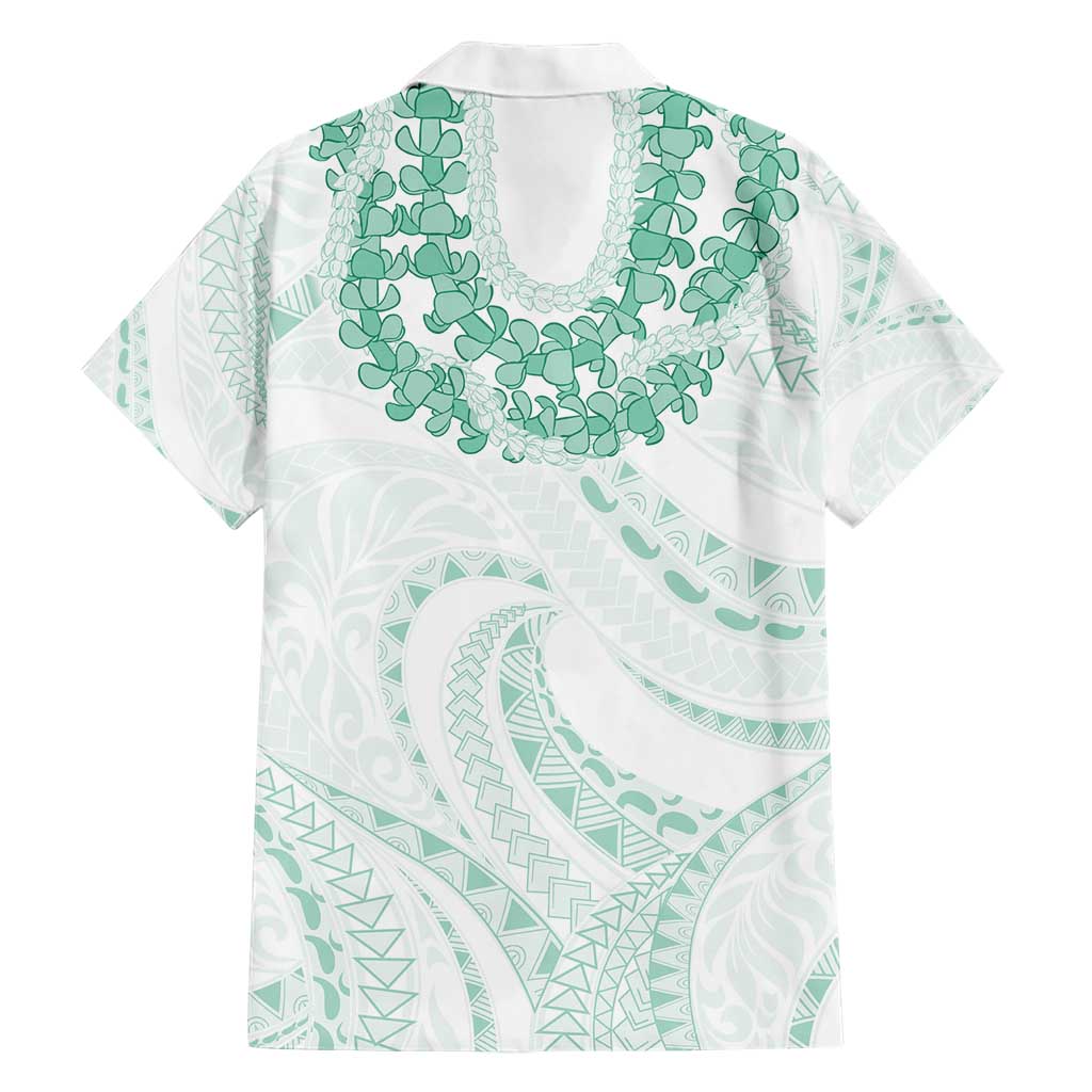 Aloha Lei Onaona Family Matching Short Sleeve Bodycon Dress and Hawaiian Shirt Sage Green Hawaiian Tribal Pattern LT9 - Polynesian Pride