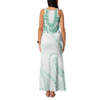Aloha Lei Onaona Family Matching Tank Maxi Dress and Hawaiian Shirt Sage Green Hawaiian Tribal Pattern LT9 - Polynesian Pride