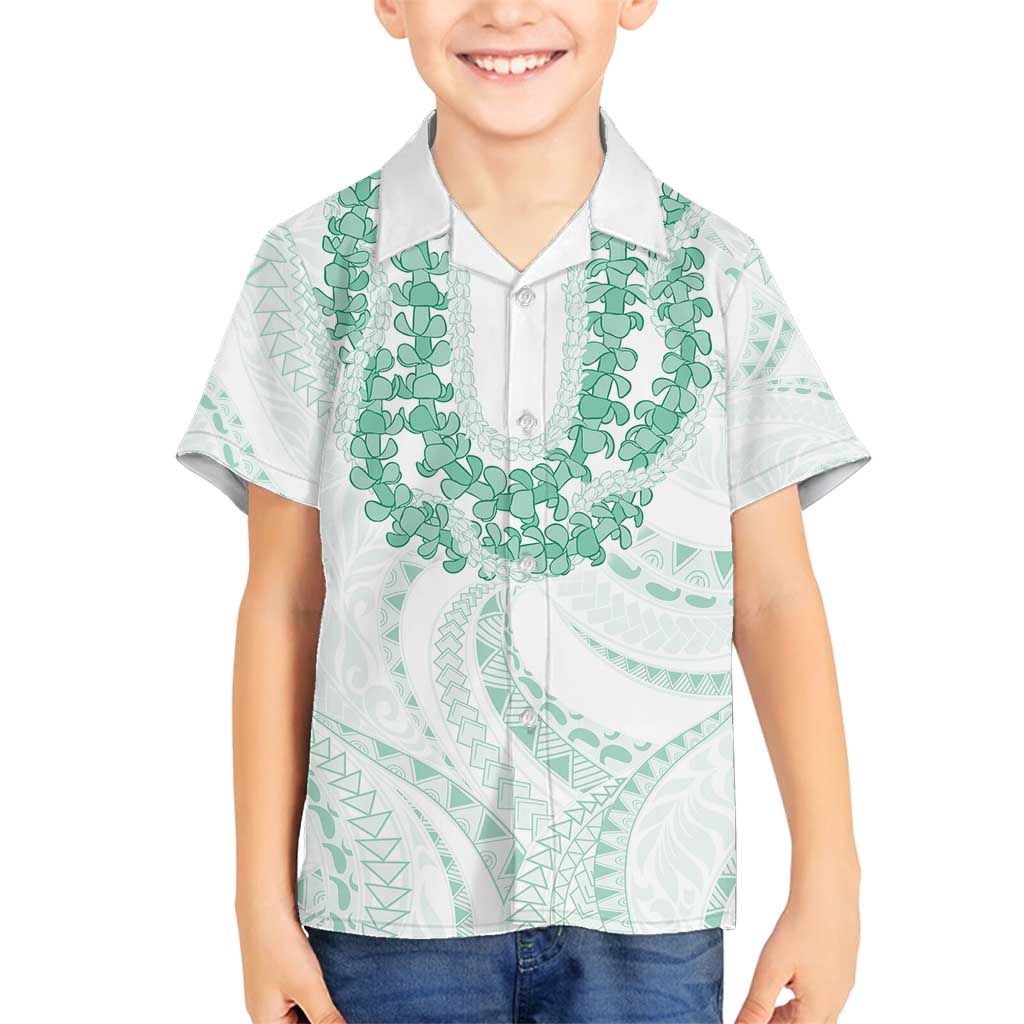 Aloha Lei Onaona Family Matching Tank Maxi Dress and Hawaiian Shirt Sage Green Hawaiian Tribal Pattern LT9 Son's Shirt Green - Polynesian Pride