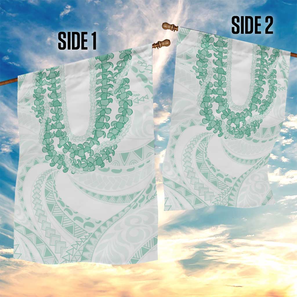 Aloha Lei Onaona Garden Flag Sage Green Hawaiian Tribal Pattern