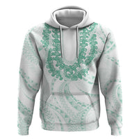 Aloha Lei Onaona Hoodie Sage Green Hawaiian Tribal Pattern
