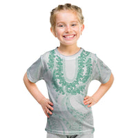 Aloha Lei Onaona Kid T Shirt Sage Green Hawaiian Tribal Pattern LT9 Green - Polynesian Pride
