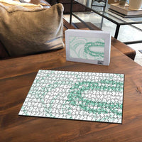 Aloha Lei Onaona Puzzle Sage Green Hawaiian Tribal Pattern - Polynesian Pride