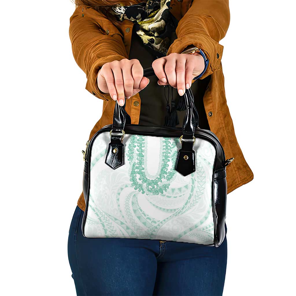 Aloha Lei Onaona Shoulder Handbag Sage Green Hawaiian Tribal Pattern