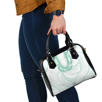 Aloha Lei Onaona Shoulder Handbag Sage Green Hawaiian Tribal Pattern