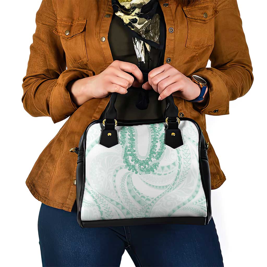Aloha Lei Onaona Shoulder Handbag Sage Green Hawaiian Tribal Pattern