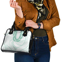 Aloha Lei Onaona Shoulder Handbag Sage Green Hawaiian Tribal Pattern