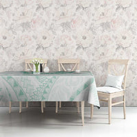 Aloha Lei Onaona Tablecloth Sage Green Hawaiian Tribal Pattern