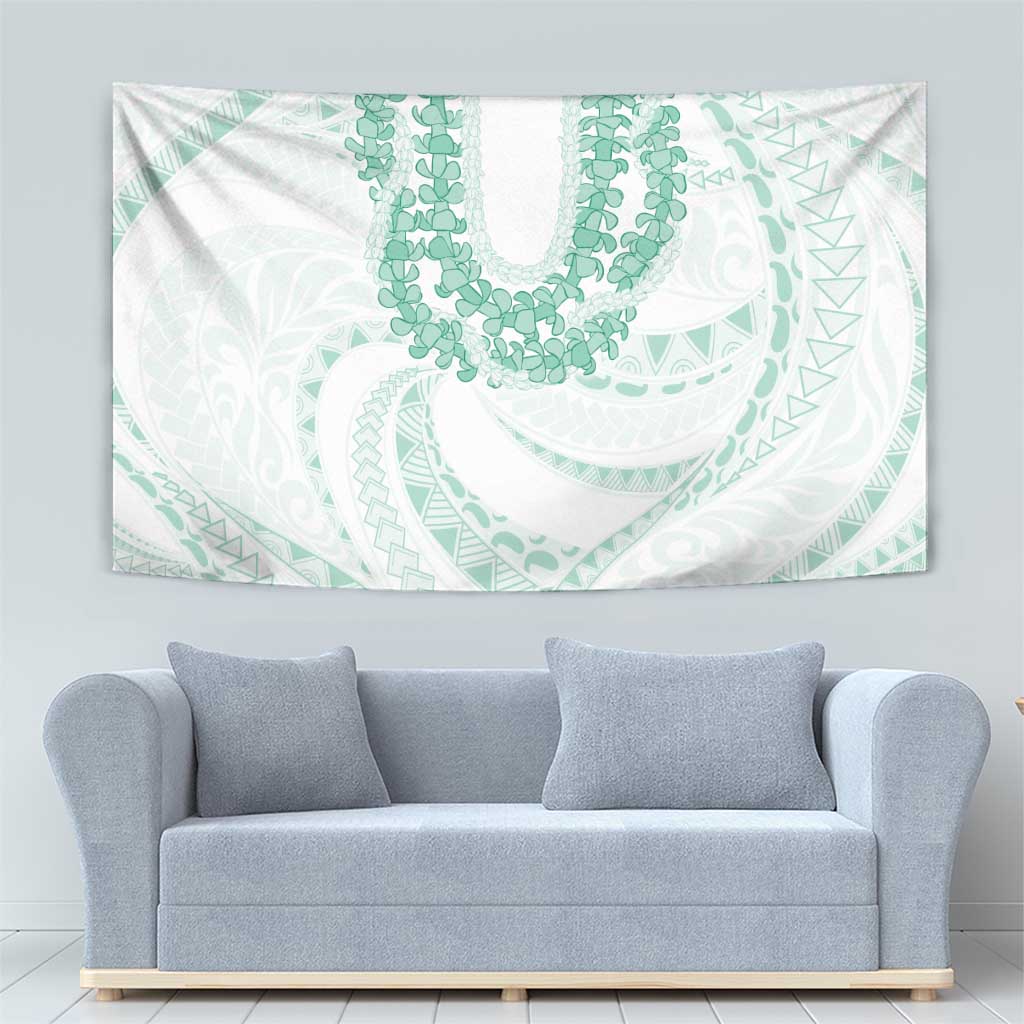 Aloha Lei Onaona Tapestry Sage Green Hawaiian Tribal Pattern