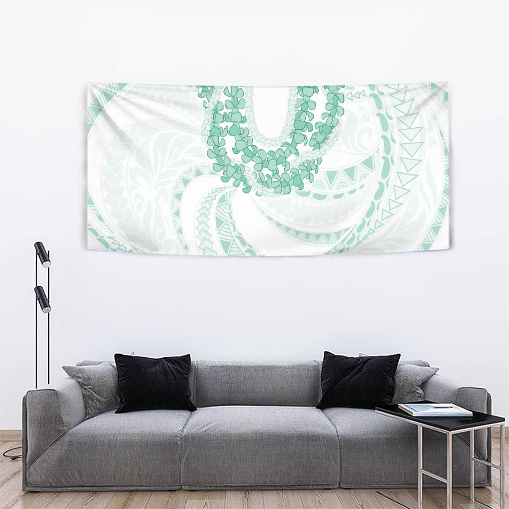 Aloha Lei Onaona Tapestry Sage Green Hawaiian Tribal Pattern