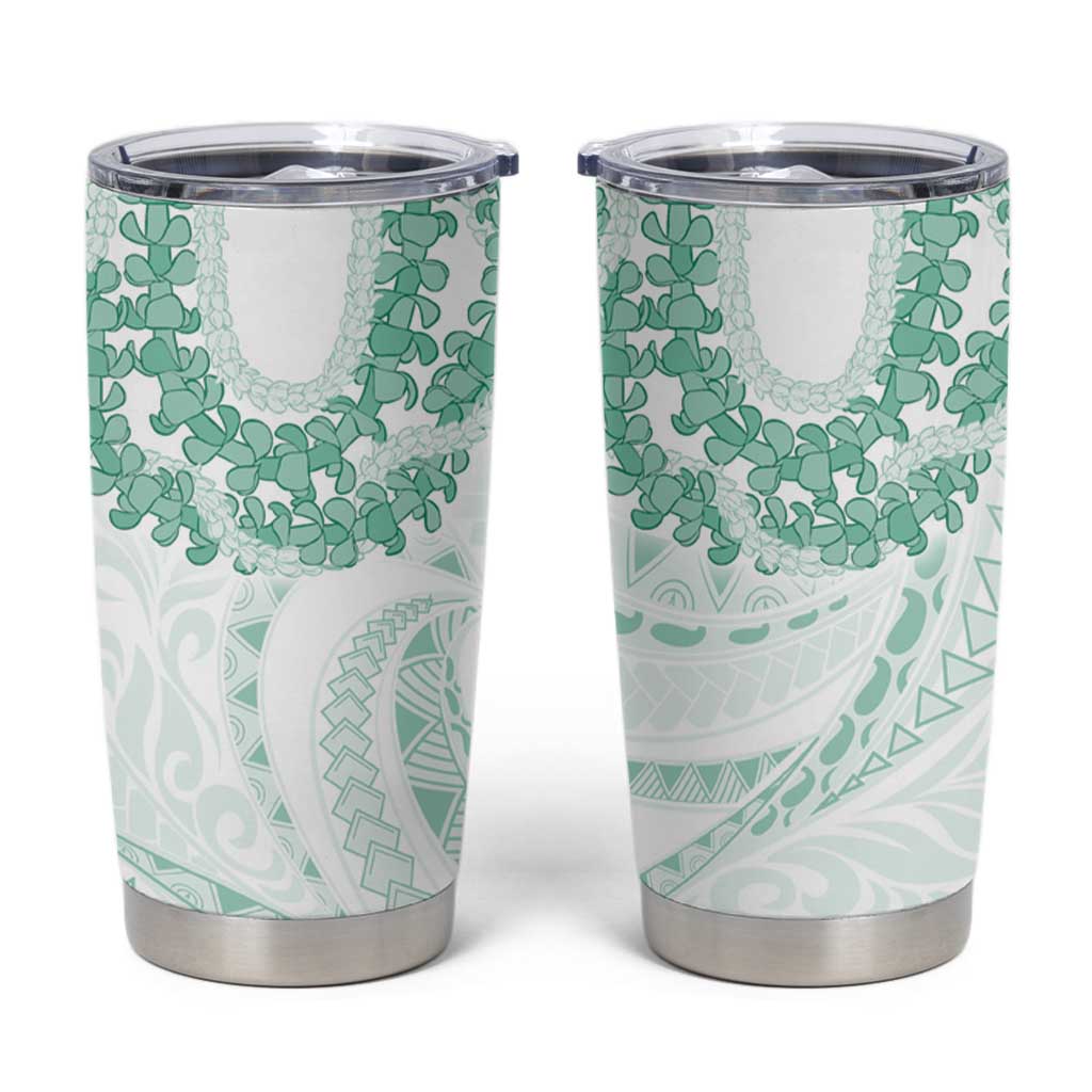 Aloha Lei Onaona Tumbler Cup Sage Green Hawaiian Tribal Pattern