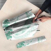 Aloha Lei Onaona Umbrella Sage Green Hawaiian Tribal Pattern - Polynesian Pride