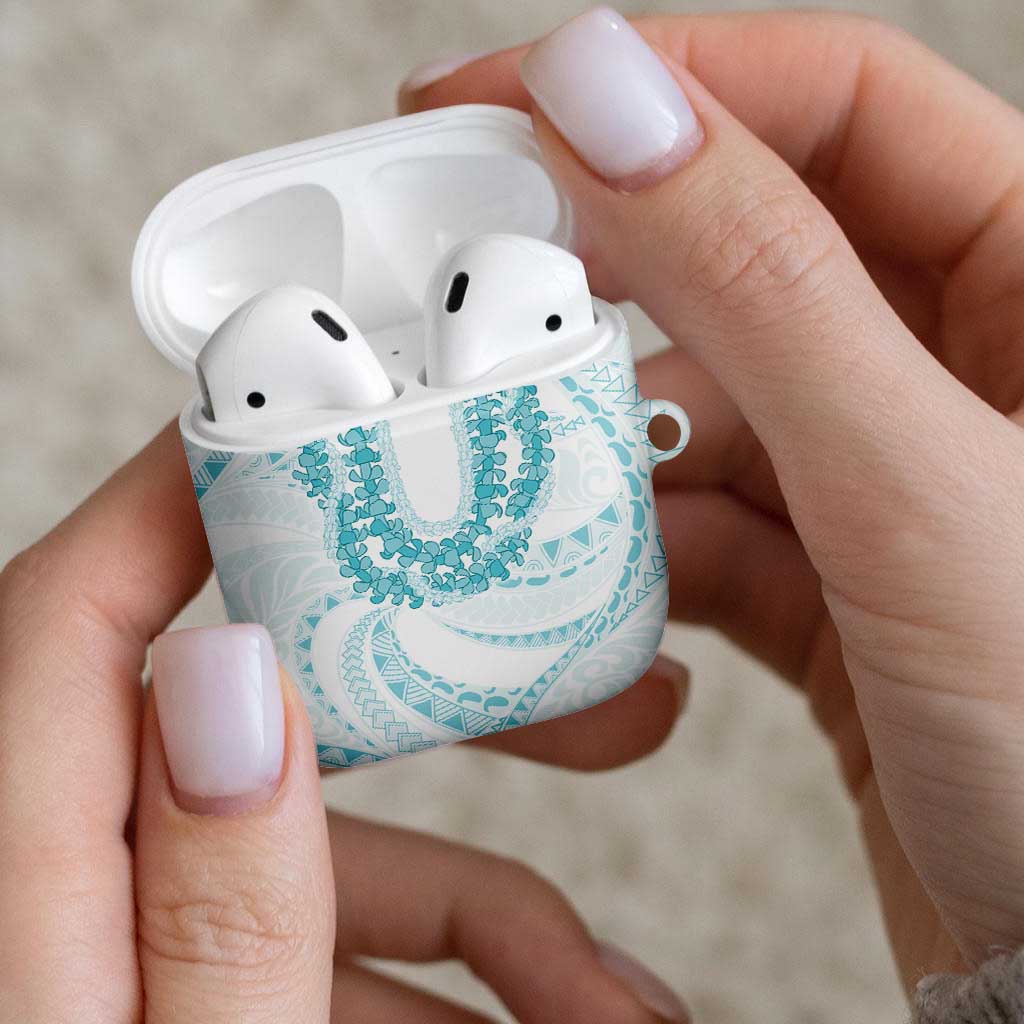 Aloha Lei Onaona AirPods Case Teal Hawaiian Tribal Pattern - Polynesian Pride