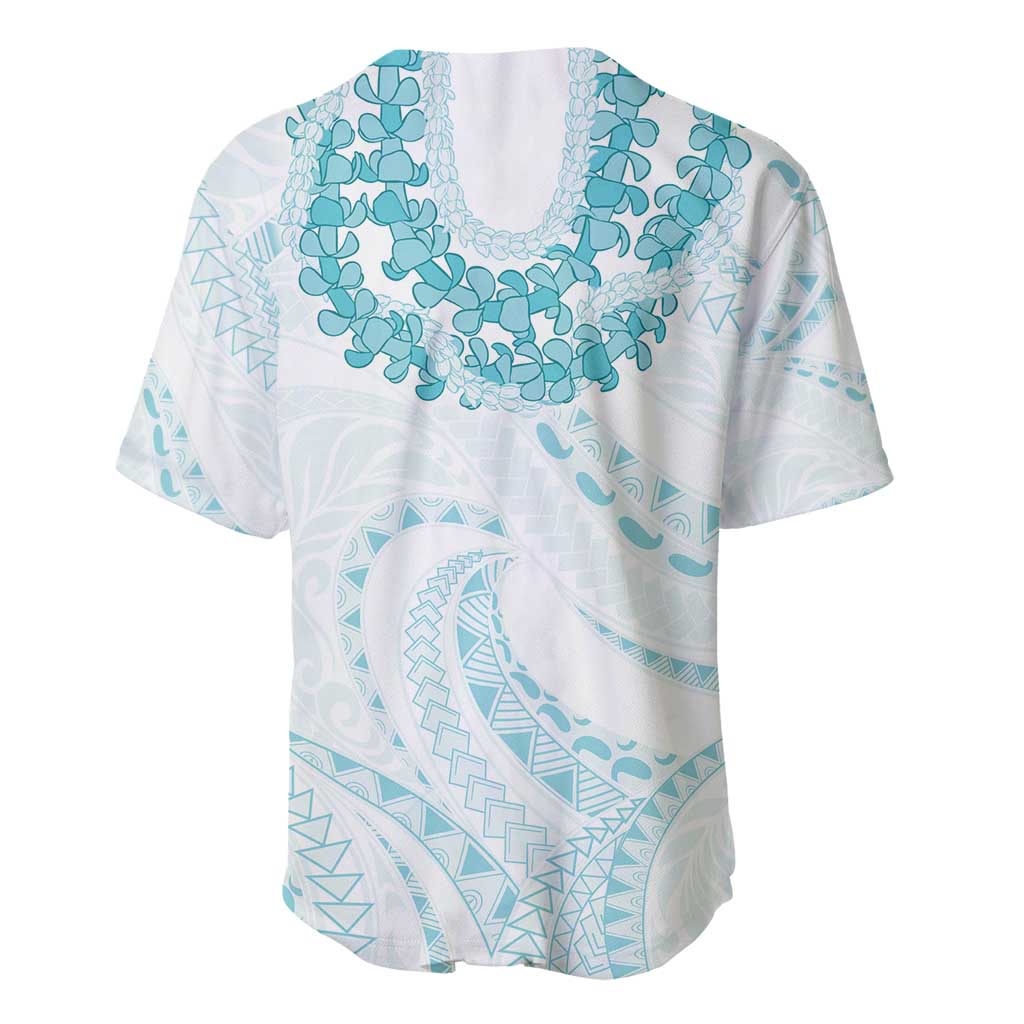 Aloha Lei Onaona Baseball Jersey Teal Hawaiian Tribal Pattern LT9 - Polynesian Pride