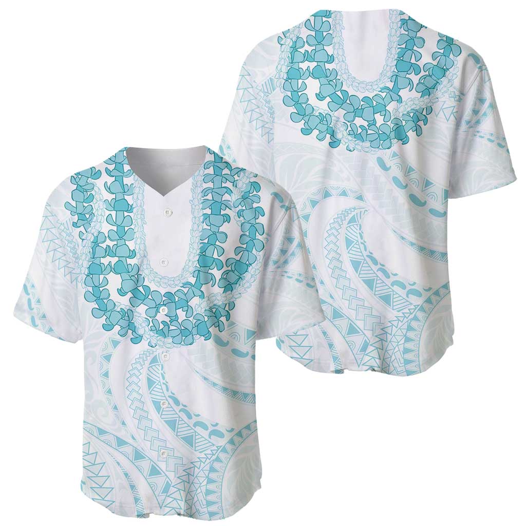 Aloha Lei Onaona Baseball Jersey Teal Hawaiian Tribal Pattern LT9 - Polynesian Pride