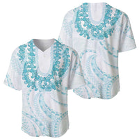 Aloha Lei Onaona Baseball Jersey Teal Hawaiian Tribal Pattern LT9 - Polynesian Pride