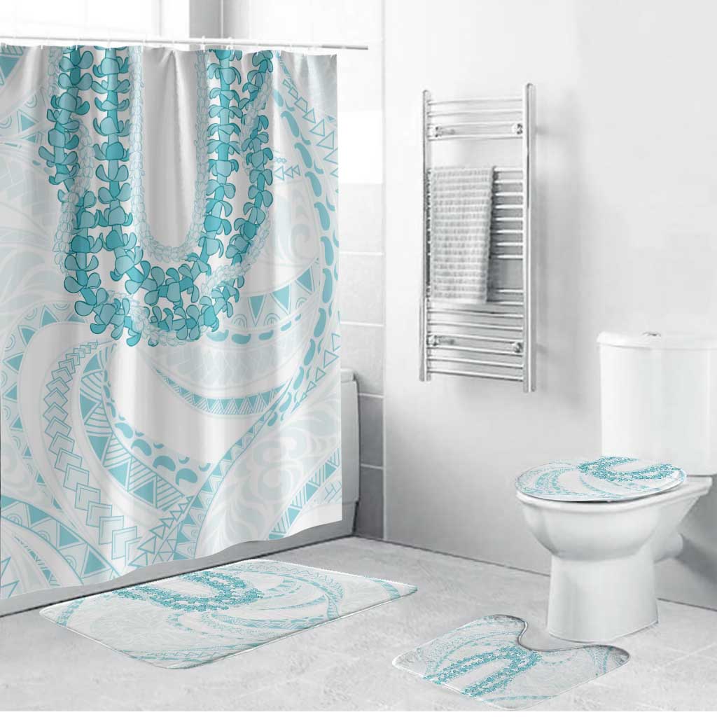 Aloha Lei Onaona Bathroom Set Teal Hawaiian Tribal Pattern - Polynesian Pride