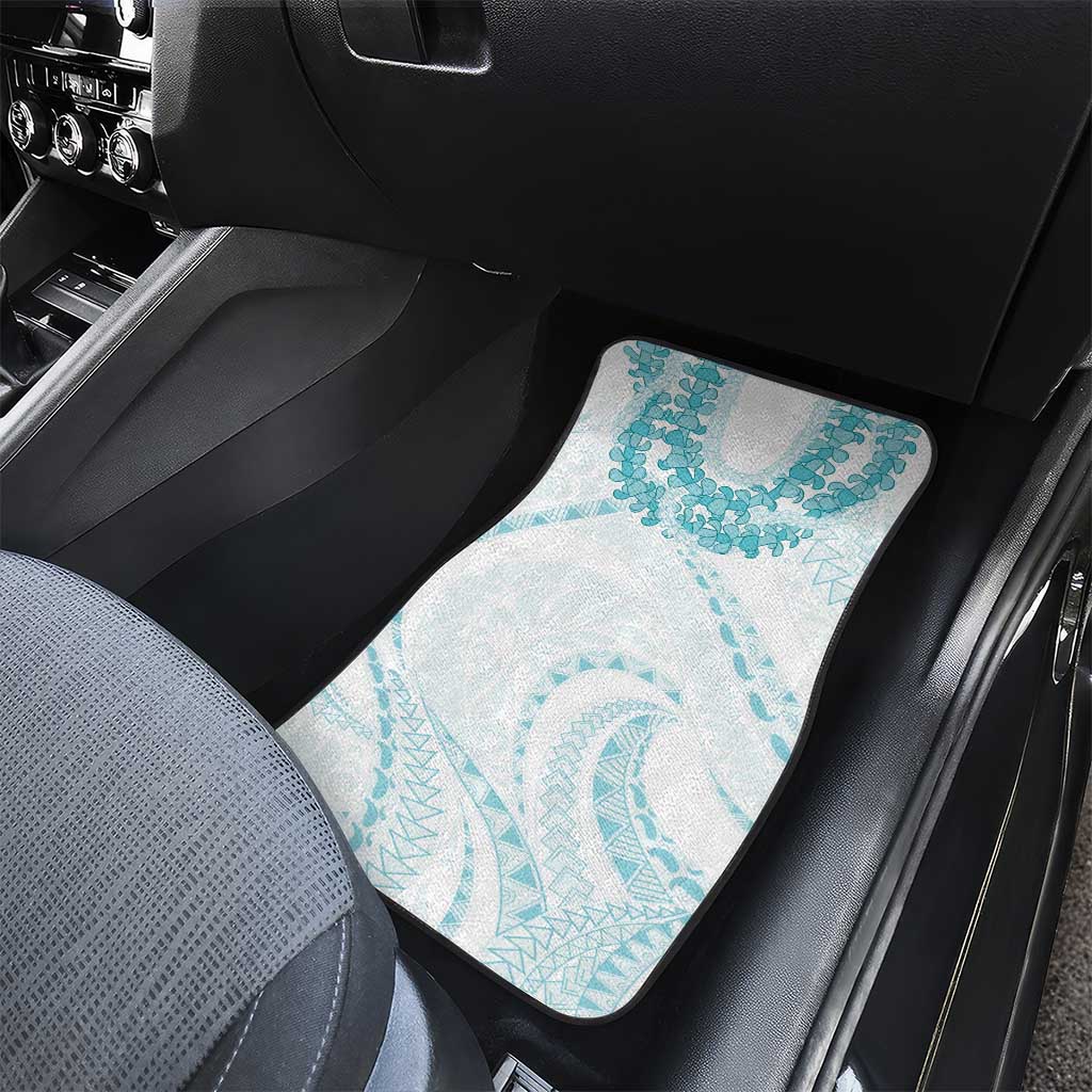 Aloha Lei Onaona Car Mats Teal Hawaiian Tribal Pattern