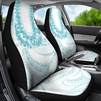 Aloha Lei Onaona Car Seat Cover Teal Hawaiian Tribal Pattern