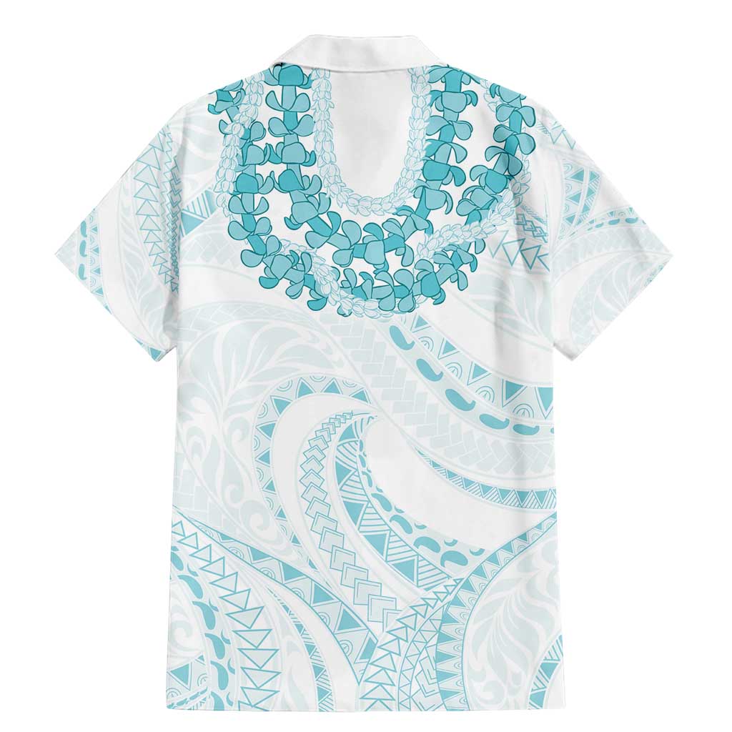 Aloha Lei Onaona Family Matching Mermaid Dress and Hawaiian Shirt Teal Hawaiian Tribal Pattern LT9 - Polynesian Pride
