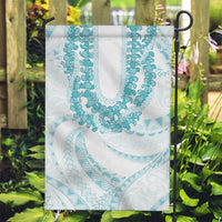 Aloha Lei Onaona Garden Flag Teal Hawaiian Tribal Pattern