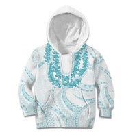 Aloha Lei Onaona Kid Hoodie Teal Hawaiian Tribal Pattern