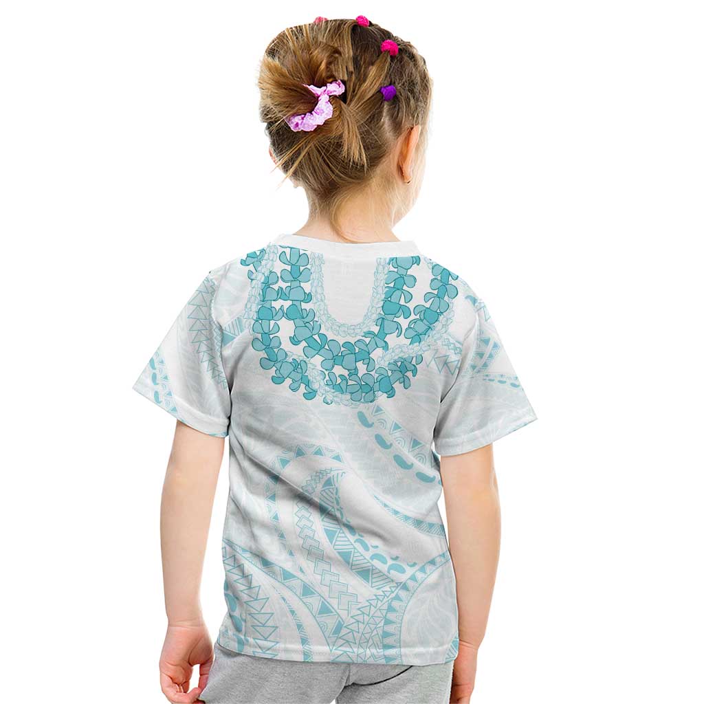 Aloha Lei Onaona Kid T Shirt Teal Hawaiian Tribal Pattern LT9 - Polynesian Pride