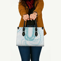 Aloha Lei Onaona Leather Bag Teal Hawaiian Tribal Pattern - Polynesian Pride