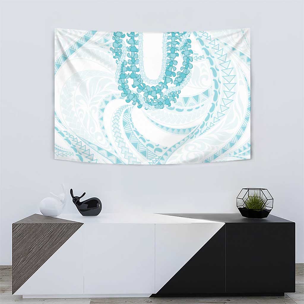 Aloha Lei Onaona Tapestry Teal Hawaiian Tribal Pattern