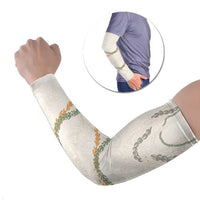 Aloha Lei Mikioi Arm Sleeves Beige Polynesian Tribal Tatau Pattern - Polynesian Pride
