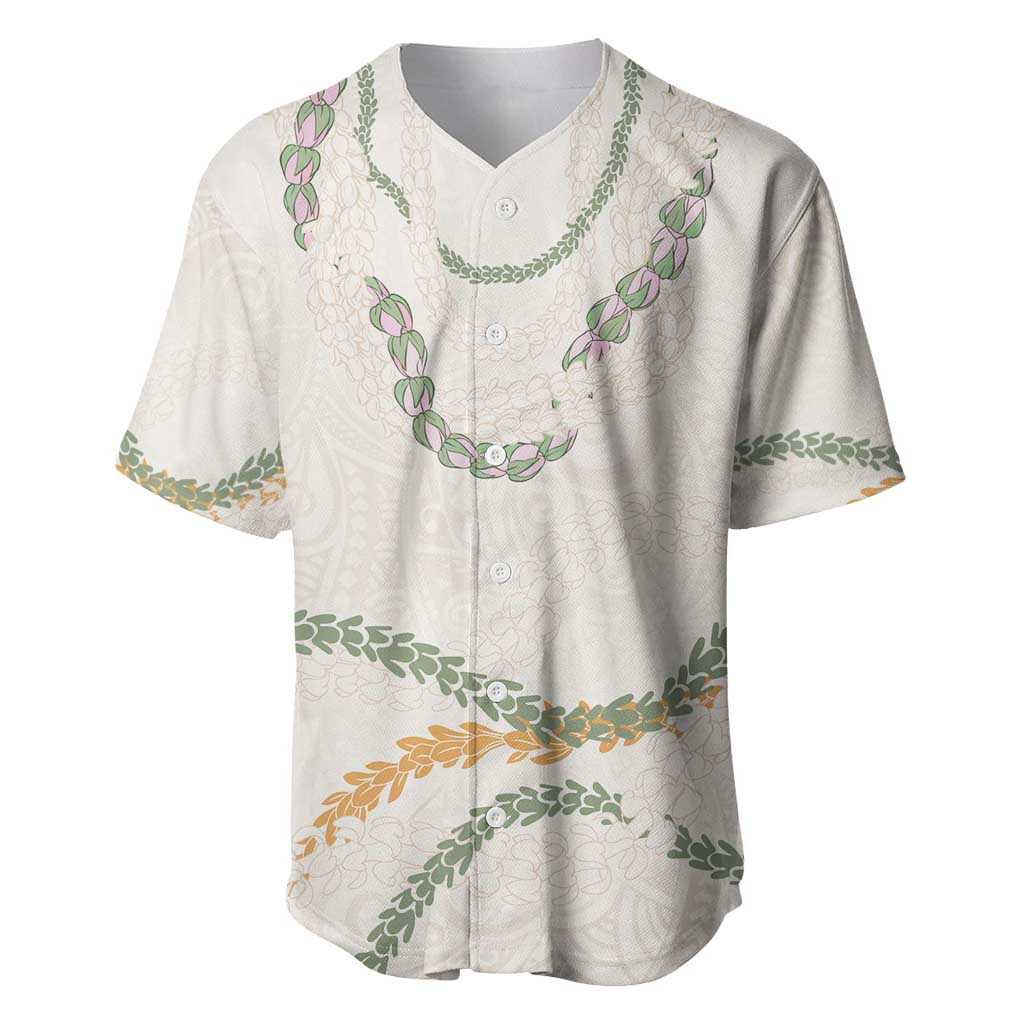 Aloha Lei Mikioi Baseball Jersey Beige Polynesian Tribal Tatau Pattern LT9 Beige - Polynesian Pride