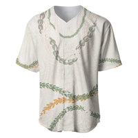 Aloha Lei Mikioi Baseball Jersey Beige Polynesian Tribal Tatau Pattern LT9 Beige - Polynesian Pride
