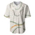 Aloha Lei Mikioi Baseball Jersey Beige Polynesian Tribal Tatau Pattern