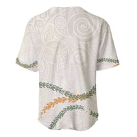 Aloha Lei Mikioi Baseball Jersey Beige Polynesian Tribal Tatau Pattern LT9 - Polynesian Pride
