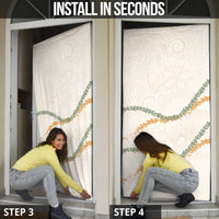 Aloha Lei Mikioi Door Cover Beige Polynesian Tribal Tatau Pattern - Polynesian Pride