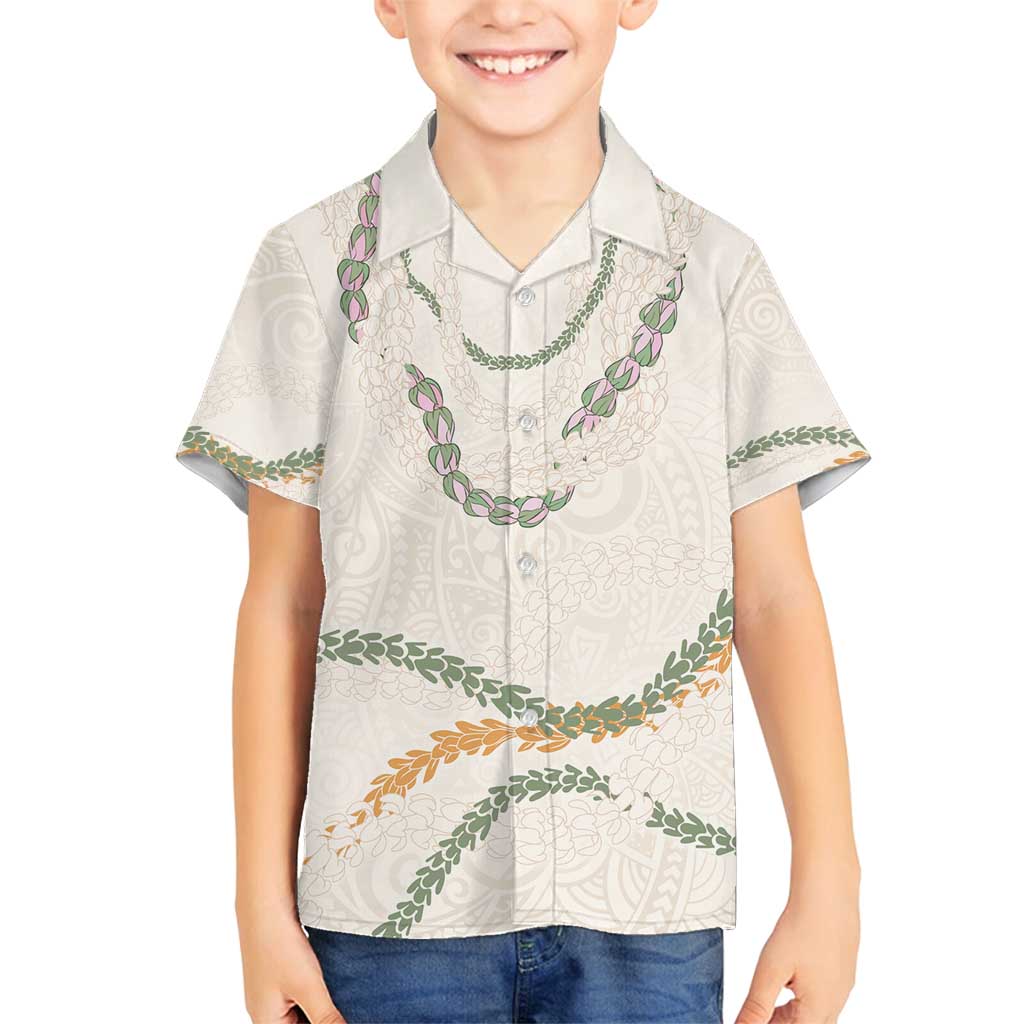 Aloha Lei Mikioi Family Matching Long Sleeve Bodycon Dress and Hawaiian Shirt Beige Polynesian Tribal Tatau Pattern LT9 Son's Shirt Beige - Polynesian Pride