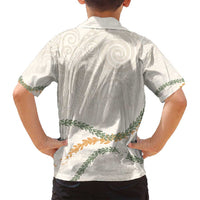 Aloha Lei Mikioi Family Matching Off Shoulder Maxi Dress and Hawaiian Shirt Beige Polynesian Tribal Tatau Pattern
