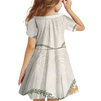 Aloha Lei Mikioi Family Matching Off Shoulder Maxi Dress and Hawaiian Shirt Beige Polynesian Tribal Tatau Pattern