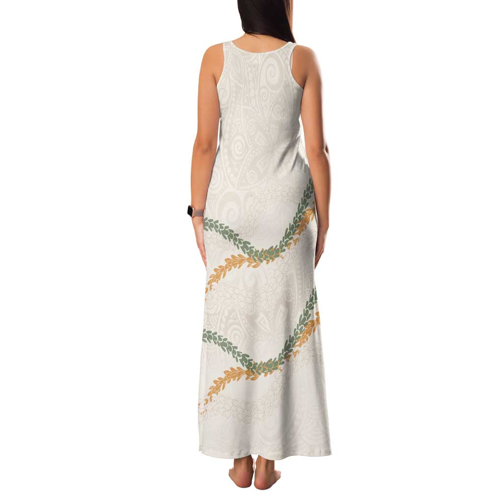 Aloha Lei Mikioi Family Matching Tank Maxi Dress and Hawaiian Shirt Beige Polynesian Tribal Tatau Pattern