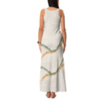 Aloha Lei Mikioi Family Matching Tank Maxi Dress and Hawaiian Shirt Beige Polynesian Tribal Tatau Pattern