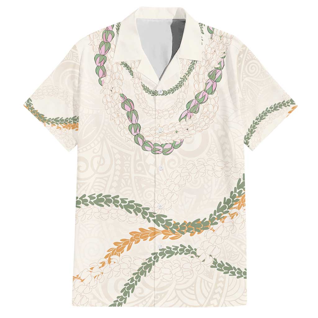 Aloha Lei Mikioi Hawaiian Shirt Beige Polynesian Tribal Tatau Pattern