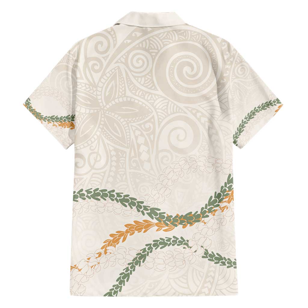 Aloha Lei Mikioi Hawaiian Shirt Beige Polynesian Tribal Tatau Pattern