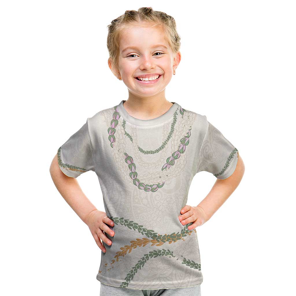 Aloha Lei Mikioi Kid T Shirt Beige Polynesian Tribal Tatau Pattern LT9 Beige - Polynesian Pride