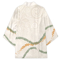 Aloha Lei Mikioi Kimono Beige Polynesian Tribal Tatau Pattern - Polynesian Pride