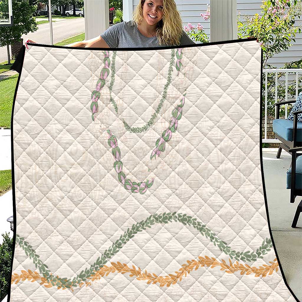 Aloha Lei Mikioi Quilt Beige Polynesian Tribal Tatau Pattern LT9 Beige - Polynesian Pride